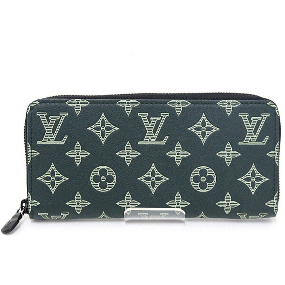 Louis Vuitton Zippy Wallet Horizontal Monogram Shadow Forest Green M27178 Long